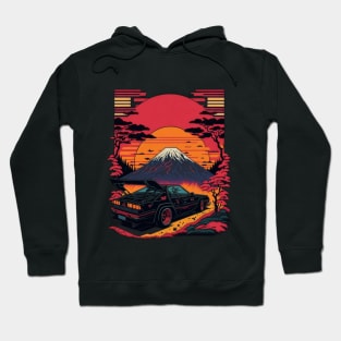 Car in the Japanese Sunset Hoodie